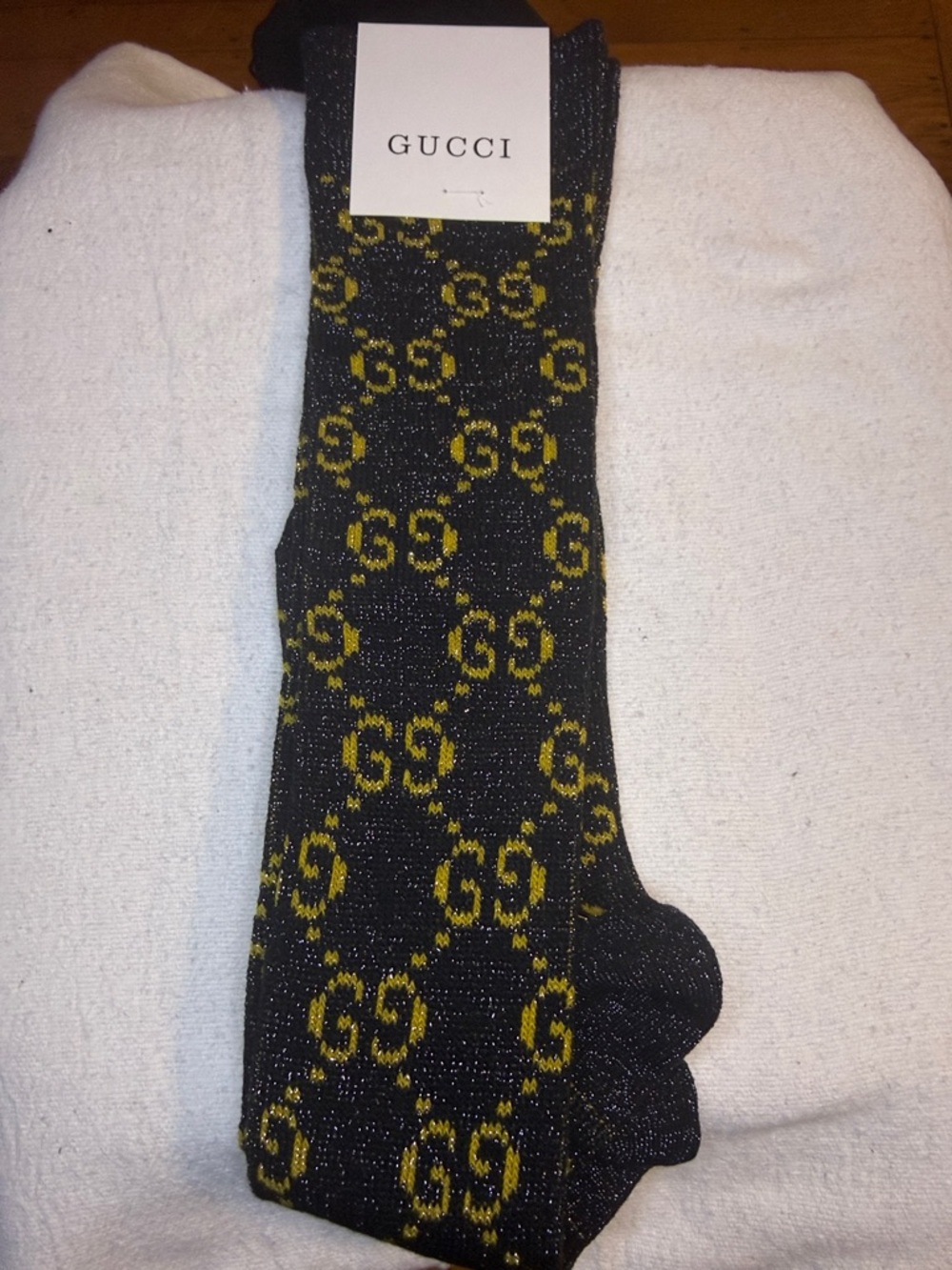 Black & Gold GG Logo Lurex Socks